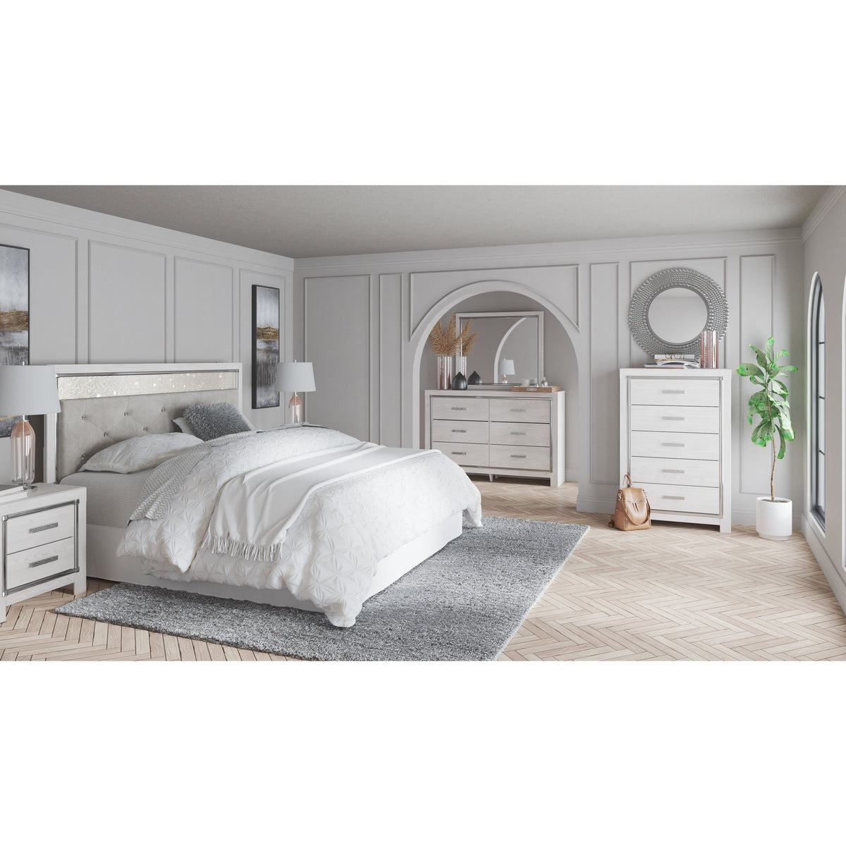 Alexa Upholstered Panel Bed