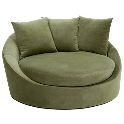 Low profile round circle lounger, spring green