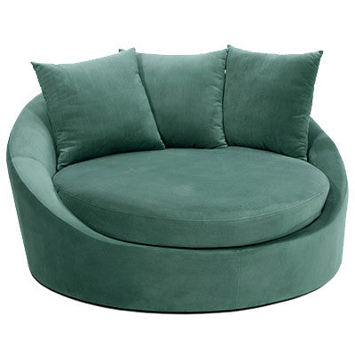 Low profile round circle lounger, spring green