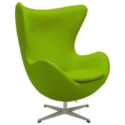 Modern curved egg-shape swivel lounge chair, blue
