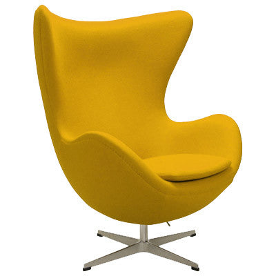 Modern curved egg-shape swivel lounge chair, blue