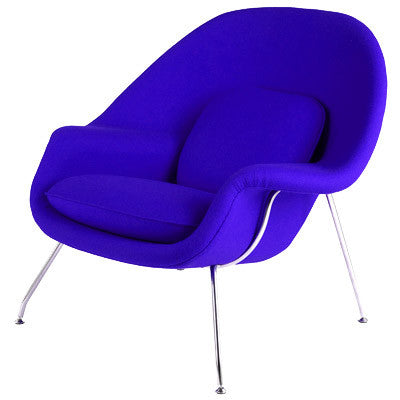 Modern curved pod lounge chair, red