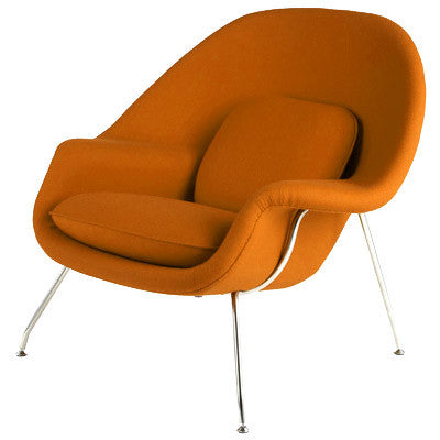 Modern curved pod lounge chair, red