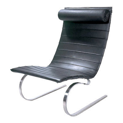Modern low-profile lounge chair with woven wicker seat