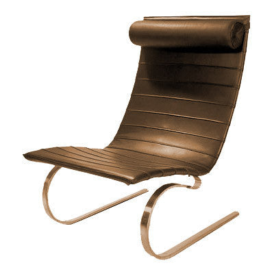 Modern low-profile lounge chair with woven wicker seat