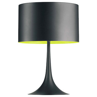 Modern spun metal cylinder table lamp