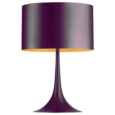 Modern spun metal cylinder table lamp