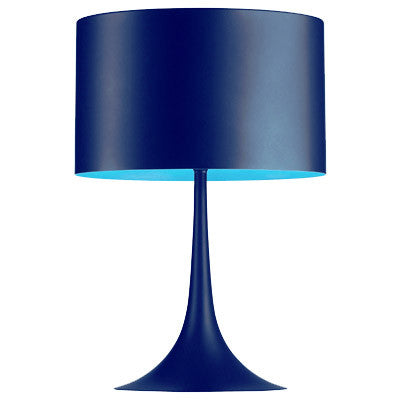 Modern spun metal cylinder table lamp